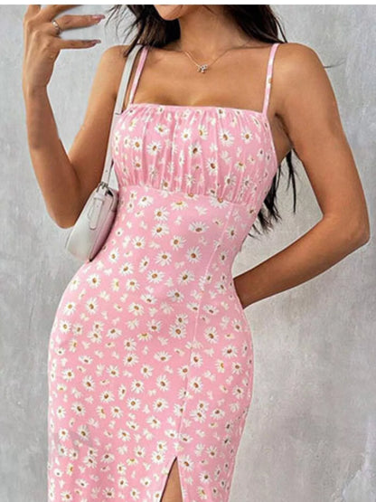 Slit Spaghetti Strap Midi Dress New Era Fashion LLc