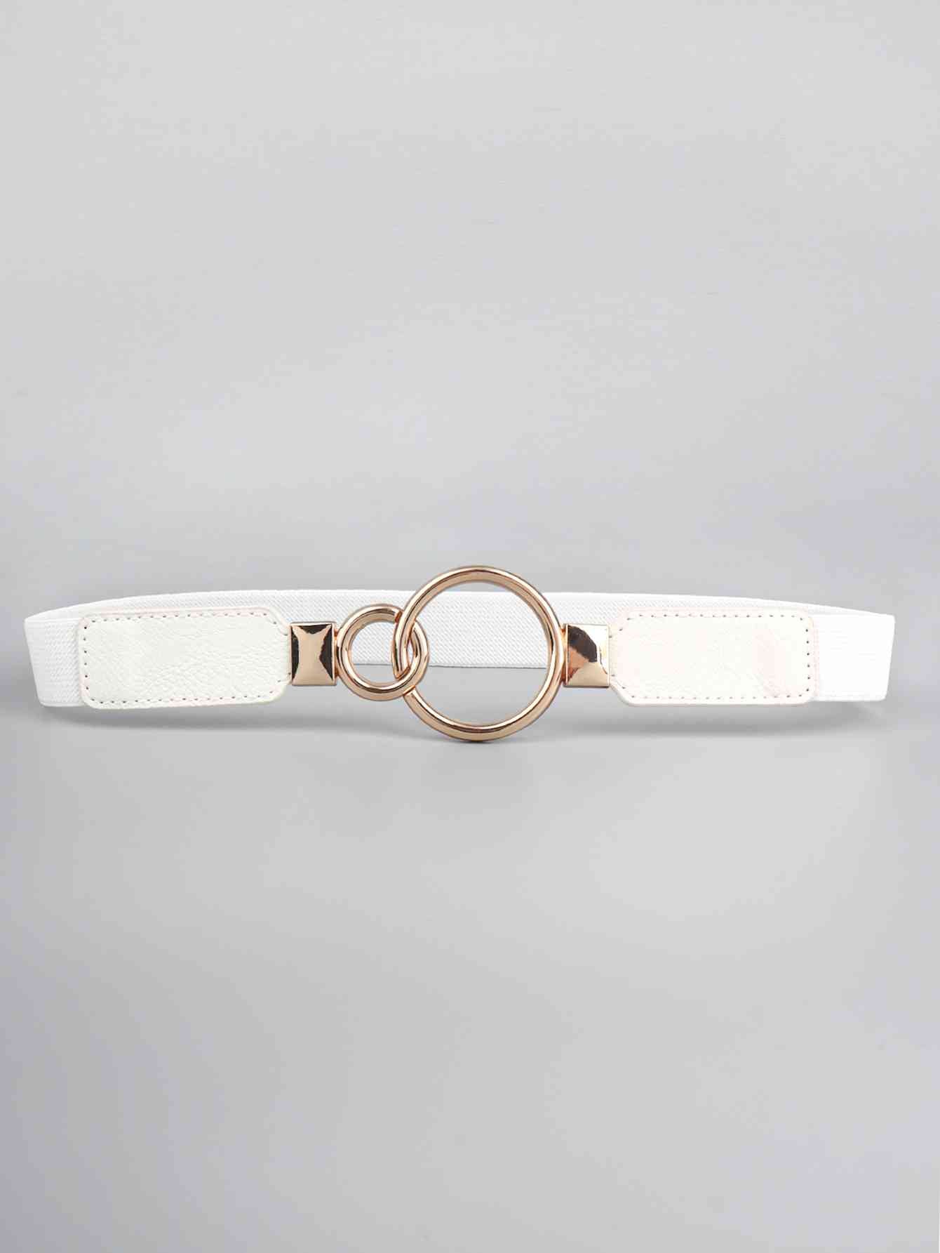 ElegantStyle Double Ring Buckle Elastic PU Belt – Adjustable Comfort Fit See size chart under “more details” The Fashion Celestial
