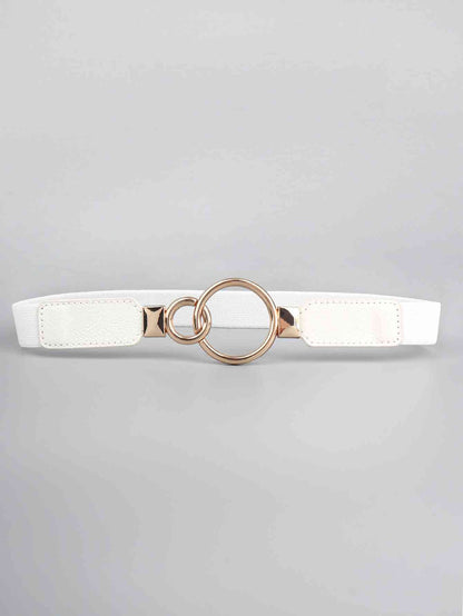 ElegantStyle Double Ring Buckle Elastic PU Belt – Adjustable Comfort Fit See size chart under “more details” The Fashion Celestial