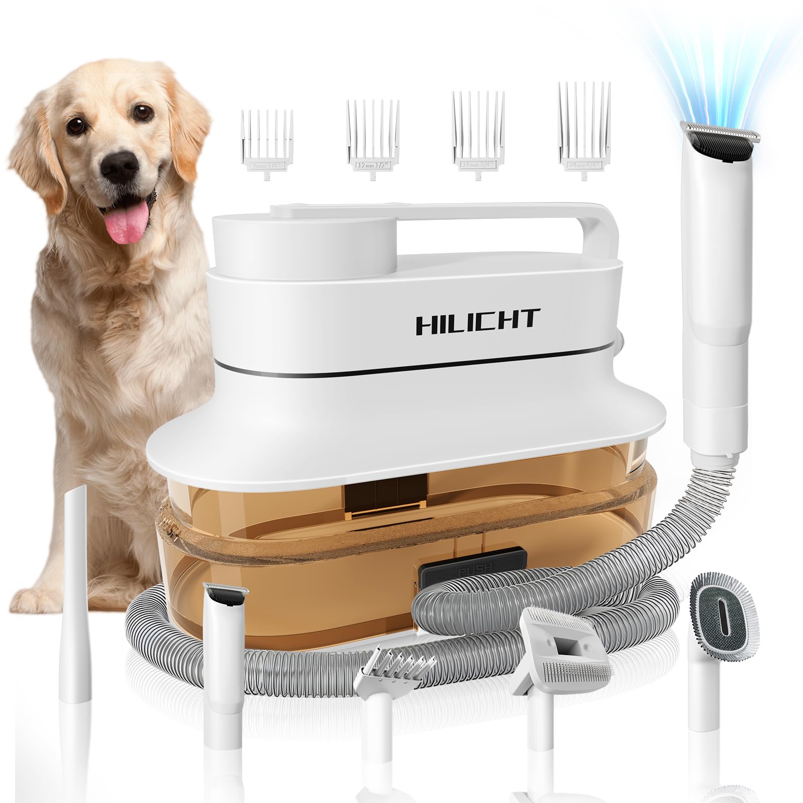 HILICHT Pet Grooming Kit and Vacuum Cleaner with 4L Dust Cup 6 Pet Grooming Tools Silent Pet Vacuum Cleaner for Cats Dogs and Other Animals New Era Fashion LLc