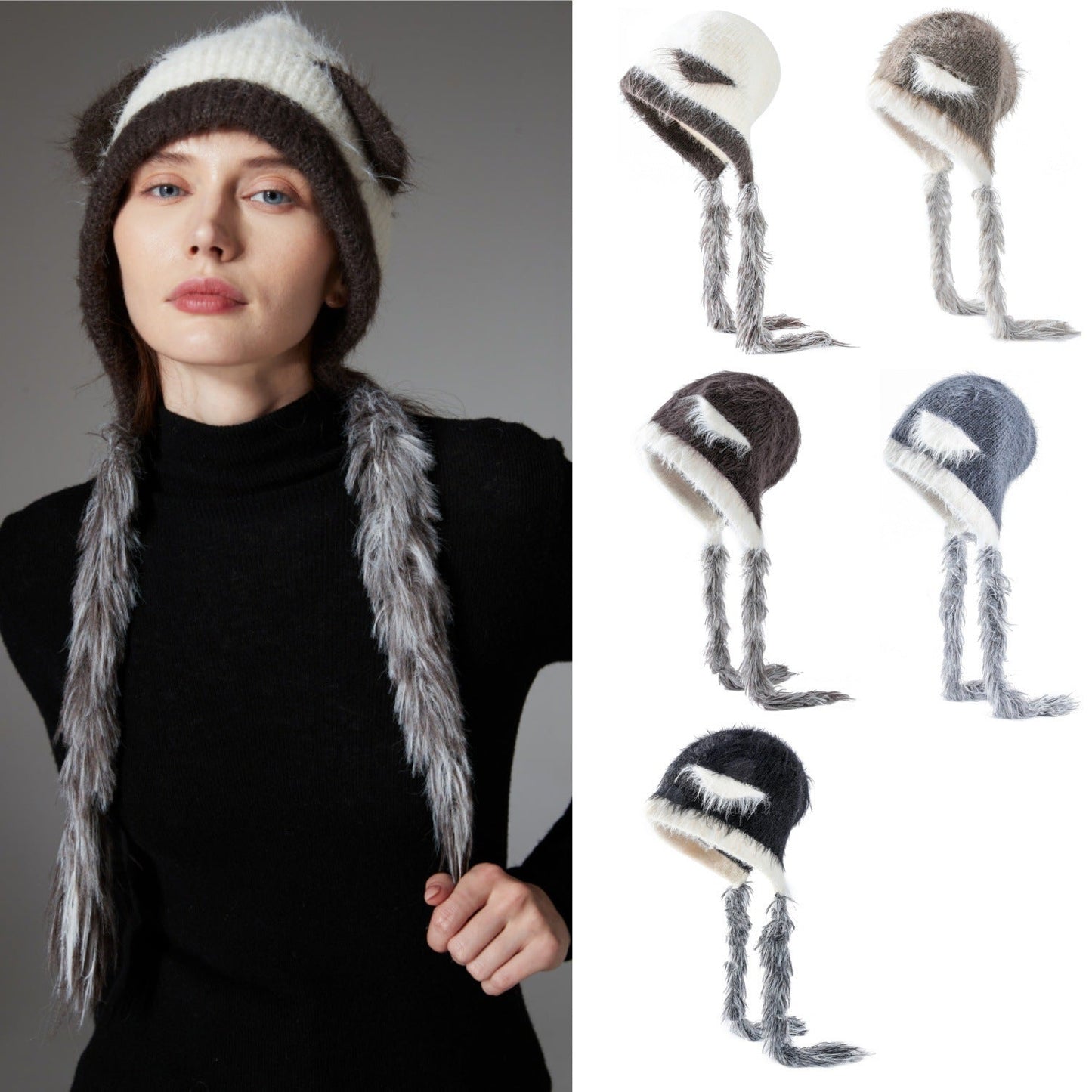 Cat Ears Mink Wool Ear-Protection Knitted Hat — Cozy Animal Ear Beanie FitiqueFit
