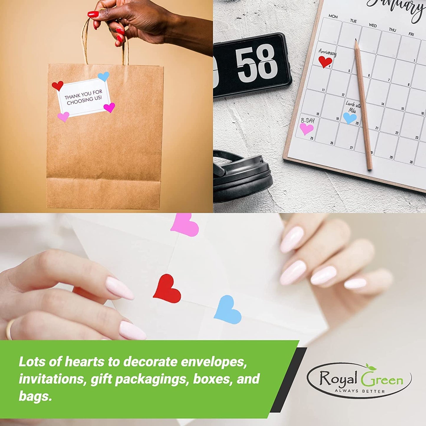 13Mm Red Valentine Heart Stickers – Permanent Heart Labels for Treat Bags, Gift Seals, Cards & Crafts – Easy Peel & Stick - (350 Pack)