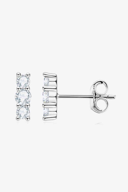 Heartbeat Rhythm Moissanite Stud Earrings – Modern Minimalist Design in 925 Sterling Silver See size chart under “more details” The Fashion Celestial