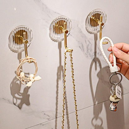Acrylic Self Adhesive Hooks Wall Hook Home Décor Bathroom Towel Hooks Rack Hanging Coat Hanger Door Back Keys Hanger Bag Holder Wall Hanger Storage Organizer for Living Room Bedroom Wall Door Stevvex