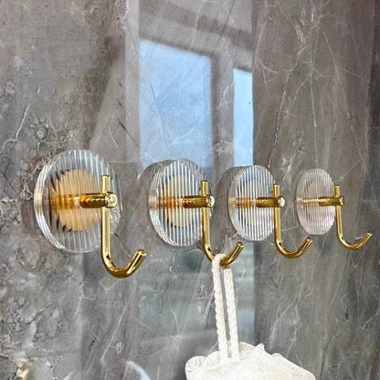 Acrylic Self Adhesive Hooks Wall Hook Home Décor Bathroom Towel Hooks Rack Hanging Coat Hanger Door Back Keys Hanger Bag Holder Wall Hanger Storage Organizer for Living Room Bedroom Wall Door Stevvex