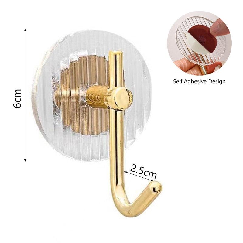 Acrylic Self Adhesive Hooks Wall Hook Home Décor Bathroom Towel Hooks Rack Hanging Coat Hanger Door Back Keys Hanger Bag Holder Wall Hanger Storage Organizer for Living Room Bedroom Wall Door Stevvex