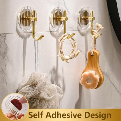Acrylic Self Adhesive Hooks Wall Hook Home Décor Bathroom Towel Hooks Rack Hanging Coat Hanger Door Back Keys Hanger Bag Holder Wall Hanger Storage Organizer for Living Room Bedroom Wall Door Stevvex