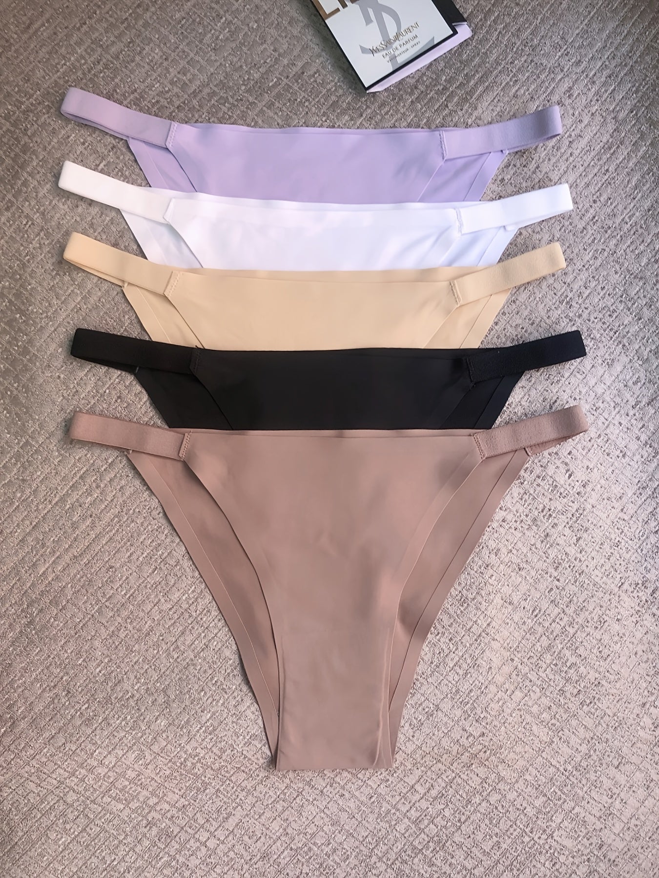 5pcs Women's Low-Rise Bikini Underwear - Solid Color Full Coverage Triangle Briefs with Low-Rider Waistband, Non-Sheer Sexy Panties for Gym, Yoga, Casual Attire (Multicolor Pack) NovaCart