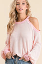 BiBi Popcorn Waffle Top with Cold Shoulder Detail See size chart under “more details” The Fashion Celestial