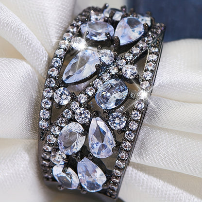 Bohemian Women's Couple Fashion Elegant Glass Synthetic Zirconia Gift Ring NovaCart
