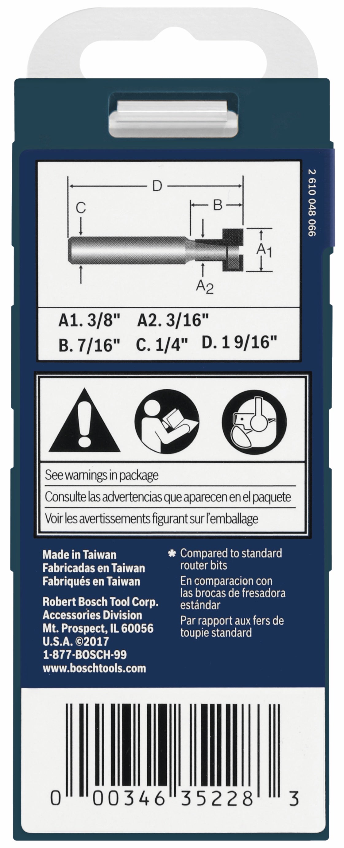 BOSCH 85608MC 3/8 In. Carbide-Tipped Keyhole Router Bit VM Hardware