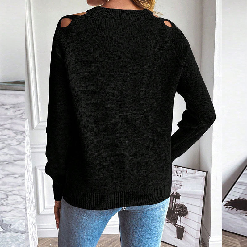 Women's Casual Long Sleeve Hollow Out Sweater FitiqueFit