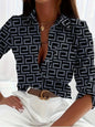 Women’s Stripe Print Long-Sleeve Blouse FitiqueFit