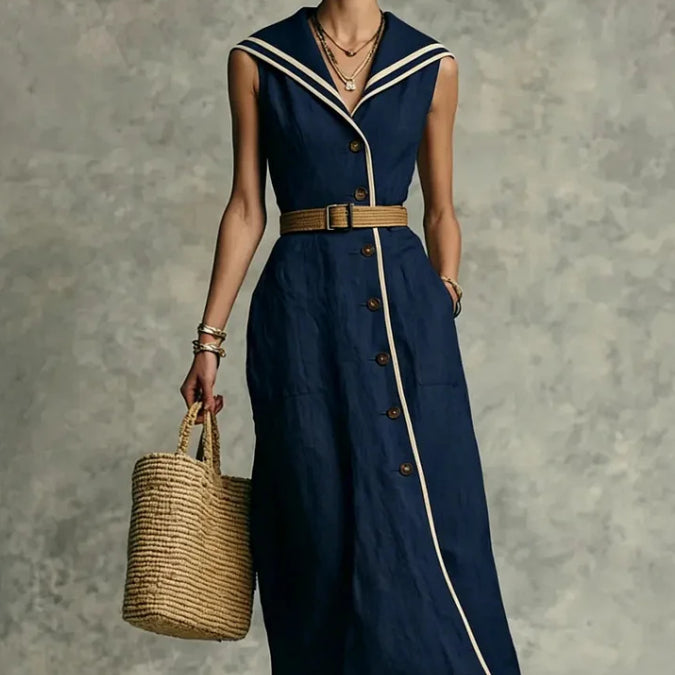 Stand-Up Collar Button-Front Casual Dress | 3 Colors FitiqueFit