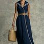 Stand-Up Collar Button-Front Casual Dress | 3 Colors FitiqueFit