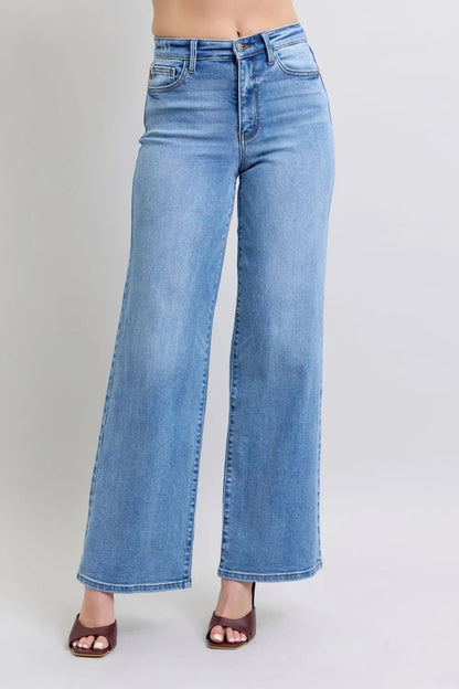 Judy Blue Full Size Wide Leg Jeans with Pockets West2East Surf