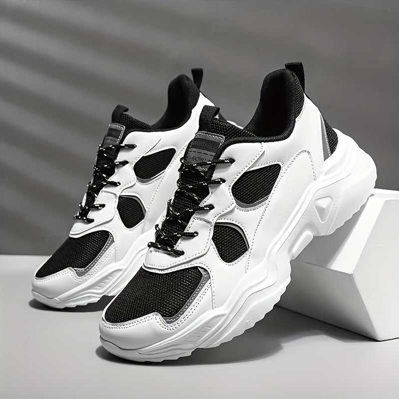 Men's Fashion Platform Sneakers - Casual Athletic Dad Shoes, Height-Increasing Breathable Mesh, Anti-Slip EVA Sole, Suitable for Running and Outdoor Activities, Thick-Soled Walking Shoes NovaCart