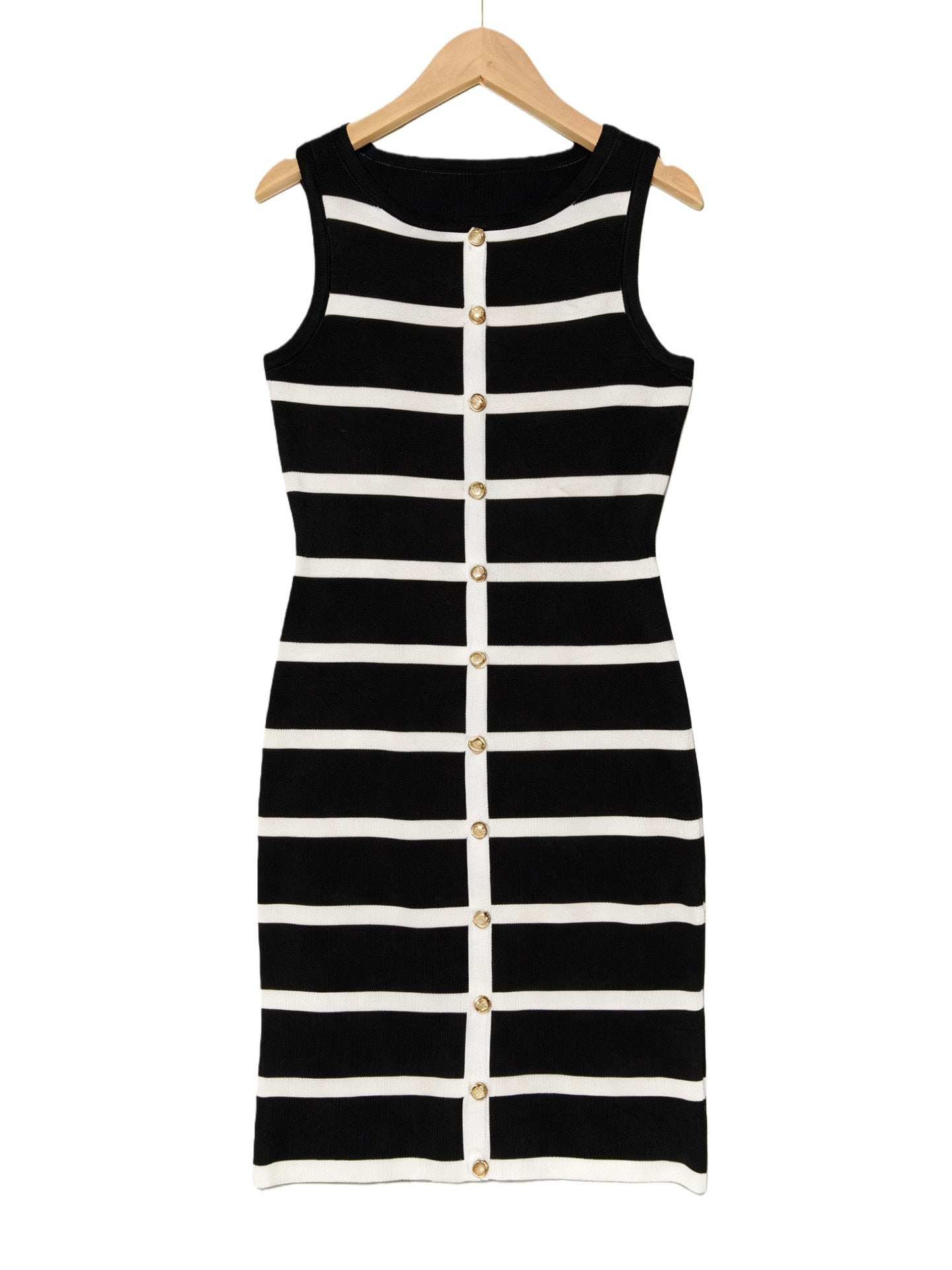 Contrast Stripe Knit Sleeveless Midi Dress – 5 Colors, S–L FitiqueFit