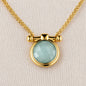 Adele - Aqua Chalcedony Equestrian Horse Bit Necklace in Gold Urban-Equestrian