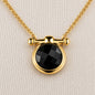 Adele - Black Onyx Equestrian Horse Bit Necklace in Gold Urban-Equestrian
