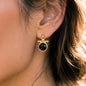 Adele - Black Onyx Horse Bit Equestrian Earring in Gold Urban-Equestrian
