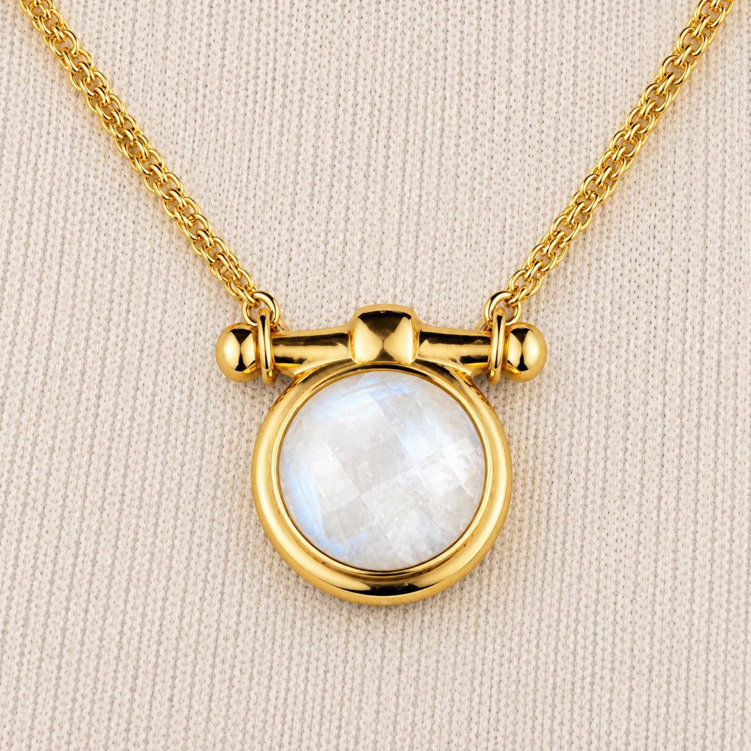 Adele - Moonstone Equestrian Horse Bit Necklace in Gold Urban-Equestrian