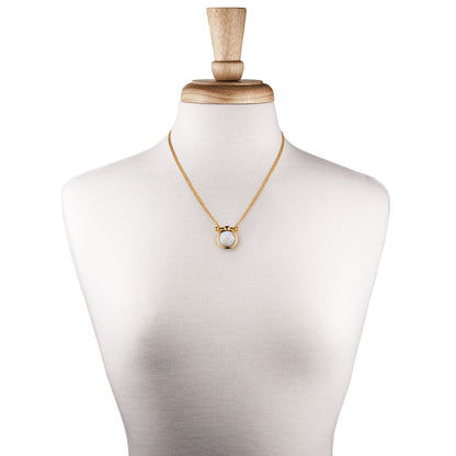 Adele - Moonstone Equestrian Horse Bit Necklace in Gold Urban-Equestrian