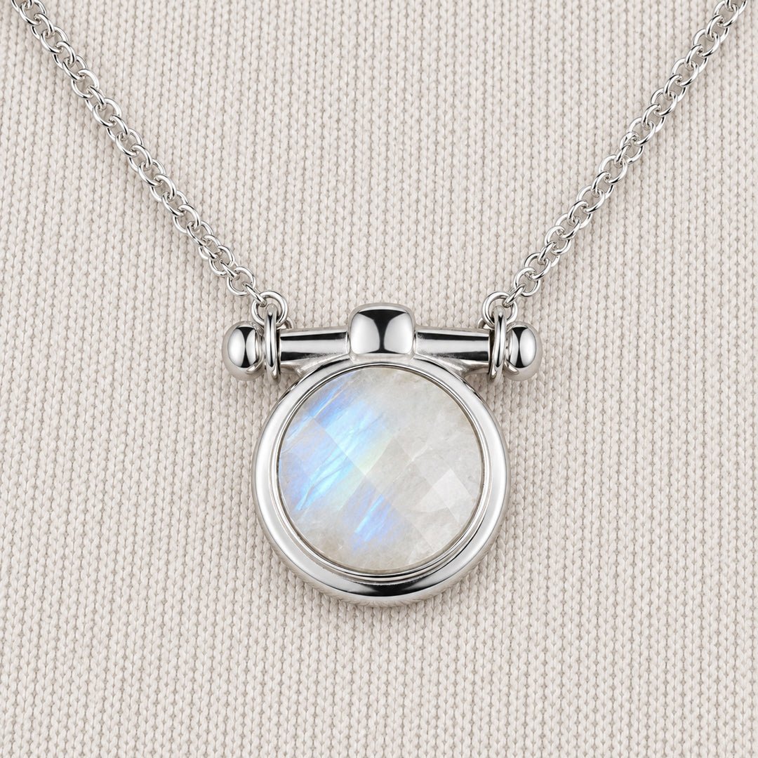 Adele - Moonstone Equestrian Horse Bit Necklace in Silver Urban-Equestrian