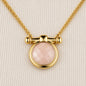 Adele - Rose Quartz Equestrian Horse Bit Necklace in Gold Urban-Equestrian