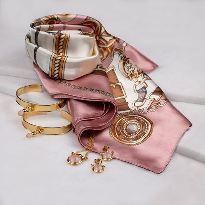 Adele - Rose Quartz Horse Bit Equestrian Earring in Gold Urban-Equestrian