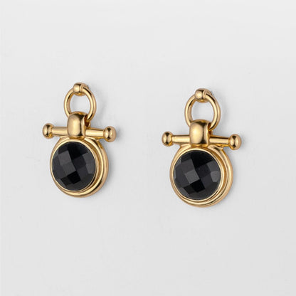 Adele - Black Onyx Equestrian Horse Bit Necklace in Gold Urban-Equestrian
