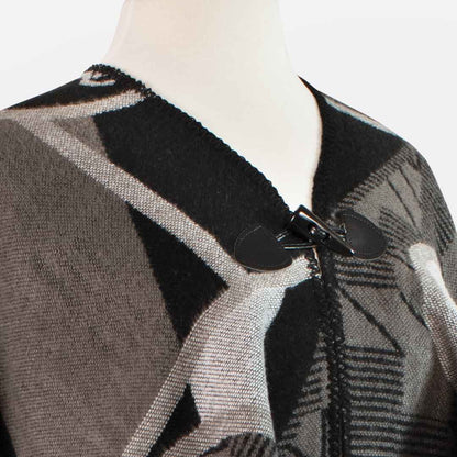 Adina -  Equestrian Motif Shawl in Charcoal Wrap Urban-Equestrian
