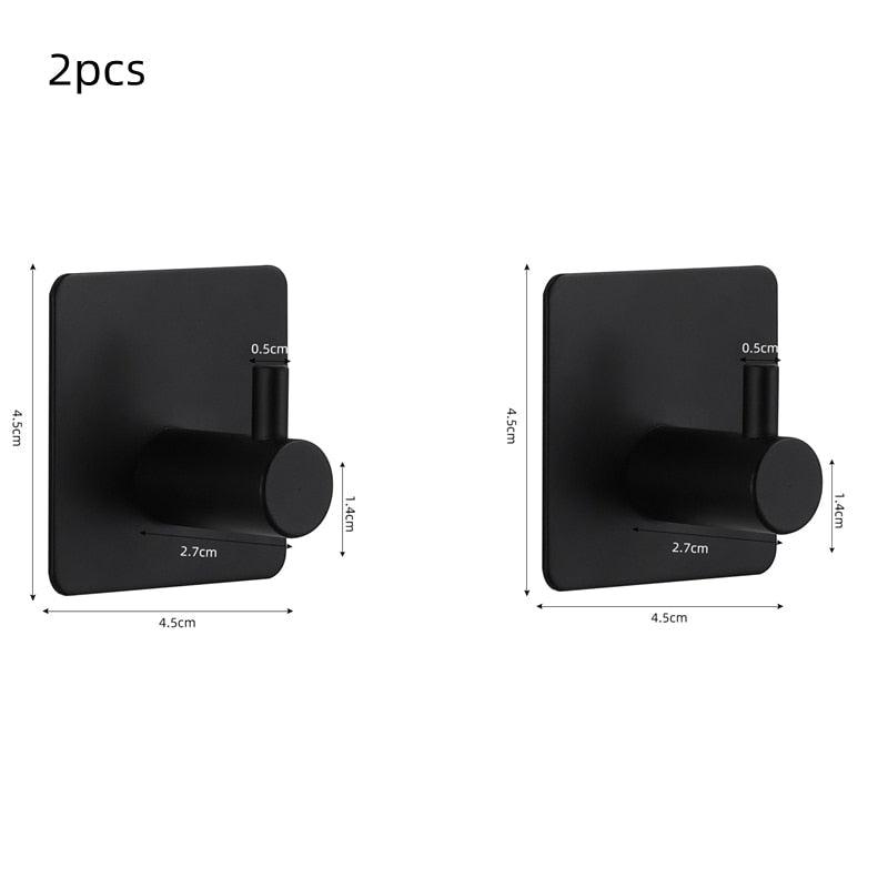 Adhesive Wall Hooks Mounted Door Key Cloth Coat Bathroom Robe Hanger Kitchen Hardware Rack Shelf Bag Hook Organizer For Hanging  Bathroom Toilet Sticky Hook Stevvex