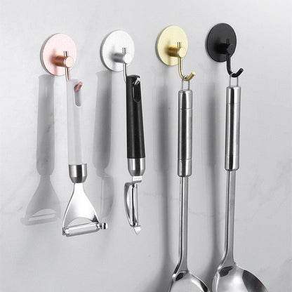 Adhesive Wall Hooks Mounted Door Key Cloth Coat Bathroom Robe Hanger Kitchen Hardware Rack Shelf Bag Hook Organizer For Hanging  Bathroom Toilet Sticky Hook Stevvex
