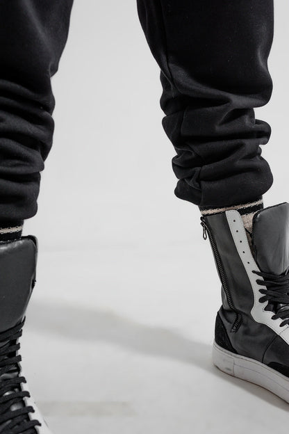 Adjustable waistband joggers in black Q2store