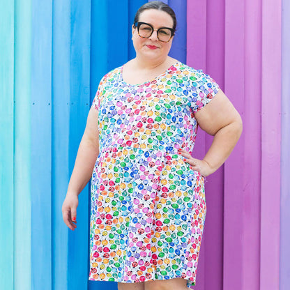 Adult "Jewelbug" Rainbow of Bugs Cap Sleeve Dress with Pockets Princess Awesome & Boy Wonder
