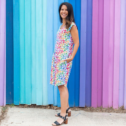 Adult "Jewelbug" Rainbow of Bugs Cap Sleeve Dress with Pockets Princess Awesome & Boy Wonder