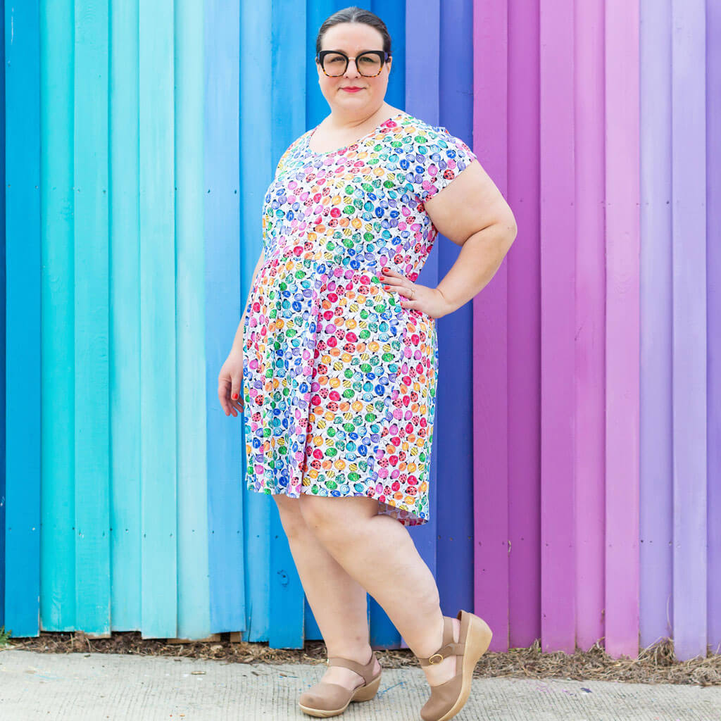 Adult "Jewelbug" Rainbow of Bugs Cap Sleeve Dress with Pockets Princess Awesome & Boy Wonder