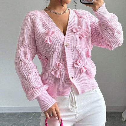 Women's Bow Cropped Cardigan FitiqueFit