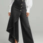Women's Washed Denim Skort with Button Closure FitiqueFit
