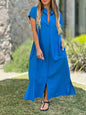 Cotton And Linen Casual Short-sleeved Cardigan Dress Grayceful LLC
