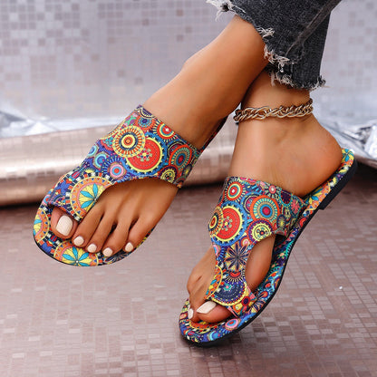 Womens Floral Flip-flops With A Flat Sole See size chart under “more details” The Fashion Celestial