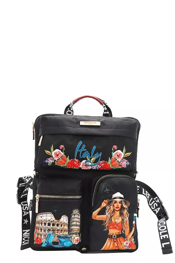 Nicole Lee USA Multi-Pocket Travel Backpack West2East Surf