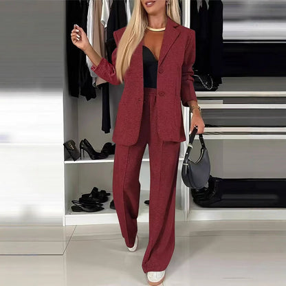 Casual Printed Suit Set for Women – Geometric Long Sleeve Two Piece Outfit FitiqueFit