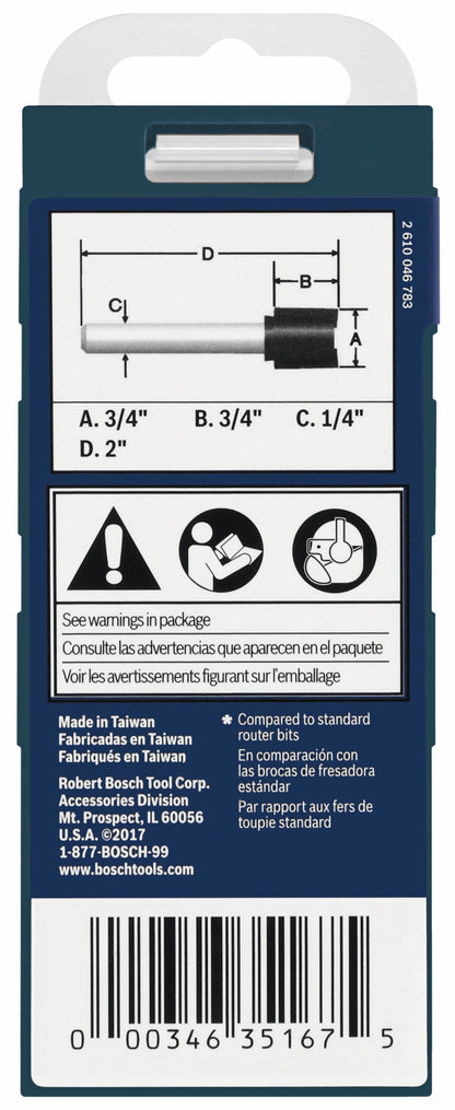 BOSCH 85248MC 3/4 In. x 3/4 In. Carbide-Tipped Hinge Mortising Router Bit VM Hardware
