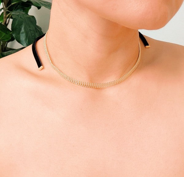 Ties On The Back Golden Choker Necklace Shop Style & More | Fresh Looks, Everyday Deals & Free Shipping