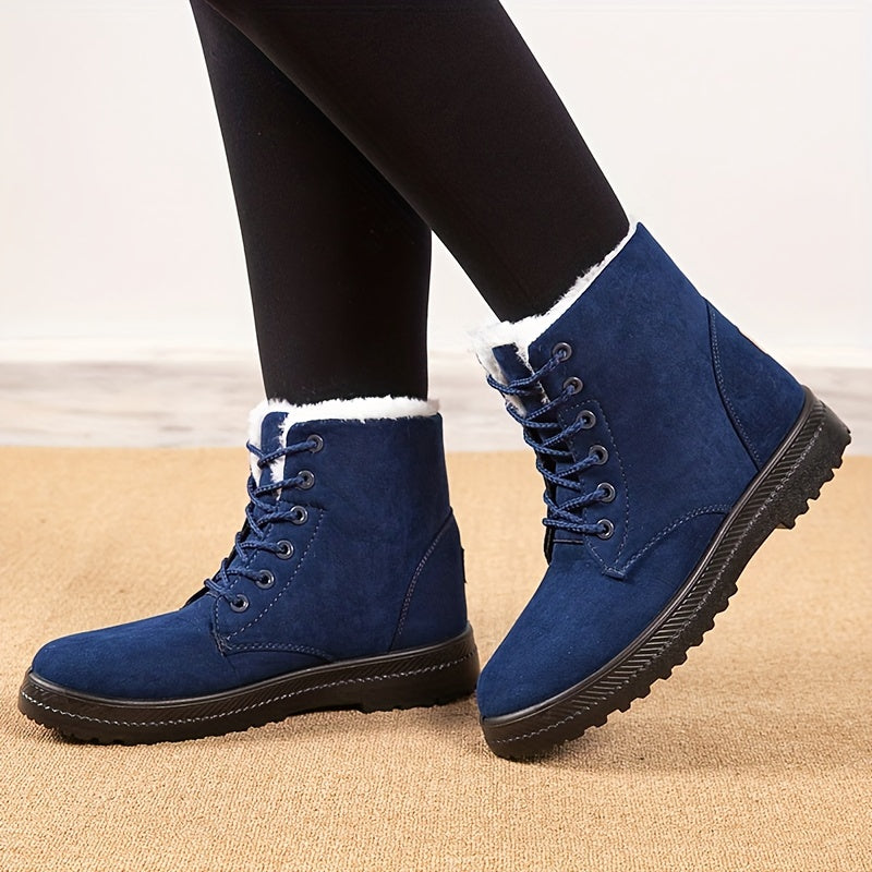 Women'S Winter Boots - Slip-Resistant PU Sole, Lace-Up Closure, Cushioned Insole - Cold Weather Boots for Everyday & Formal Outfits - Extended Sizes Up to US Women'S 44 (EU 43) - Boots for Winter Adventures, Y Terrain Footwea NovaCart