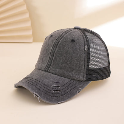 Distressed Washed Mesh Baseball Cap – Frayed Unisex Hat for Outdoor & Daily Wear FitiqueFit