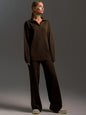 Women’s Fall Winter Two-Piece Set – Loose Collar Sweater Casual Outfit FitiqueFit