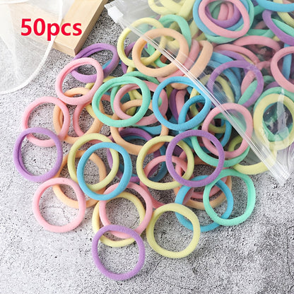 50pcs/Set Women   Basic Hair Bands 1.57inch Simple Solid Colors Elastic Headband Hair Ropes Ties Hair Accessories Ponytail Holder NovaCart